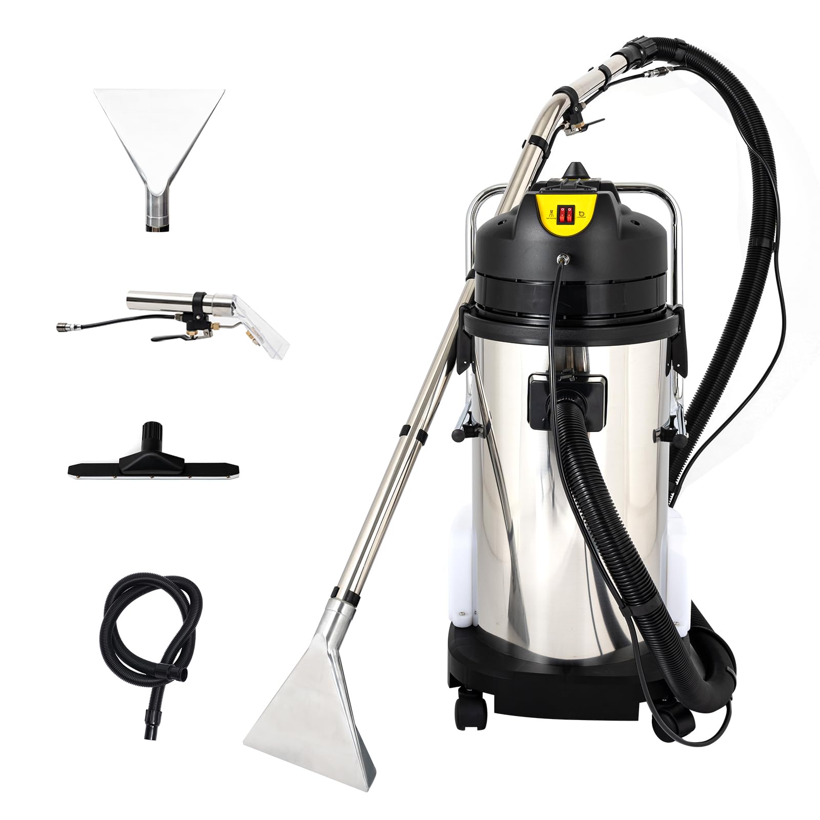 Professional 1000W 110V 3-in-1 Commercial Carpet Cleaning Machine - 40L/11Gal Portable Carpet Extractor with Sprayer, Brush & Vacuum (2-Pack) - Perfect for Hotels, Offices & Deep Cleaning Carpets