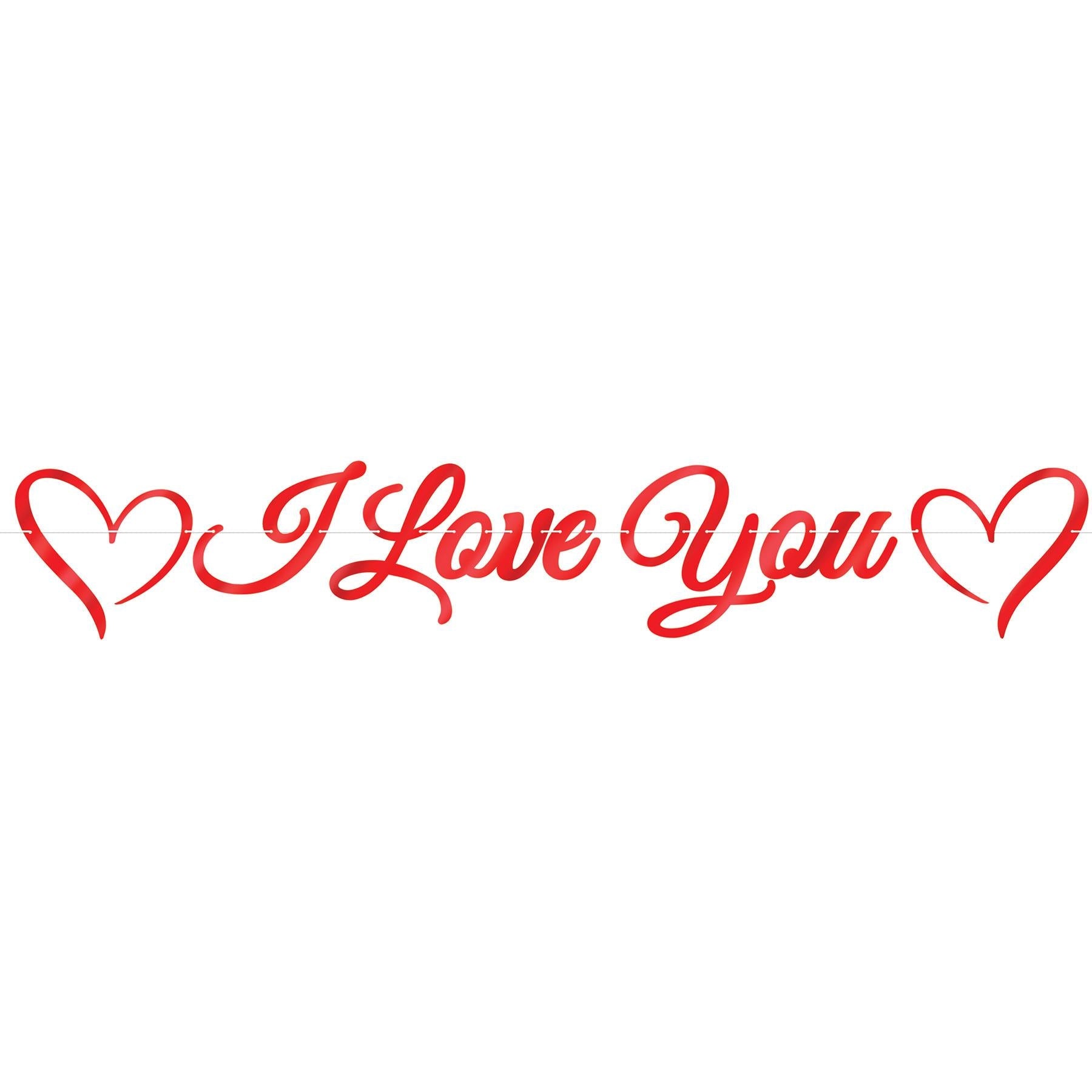 12 Pack Beistle Foil I Love You Streamers - Valentine's Day Party Decorations for Romantic Weddings, Anniversaries & Special Events
