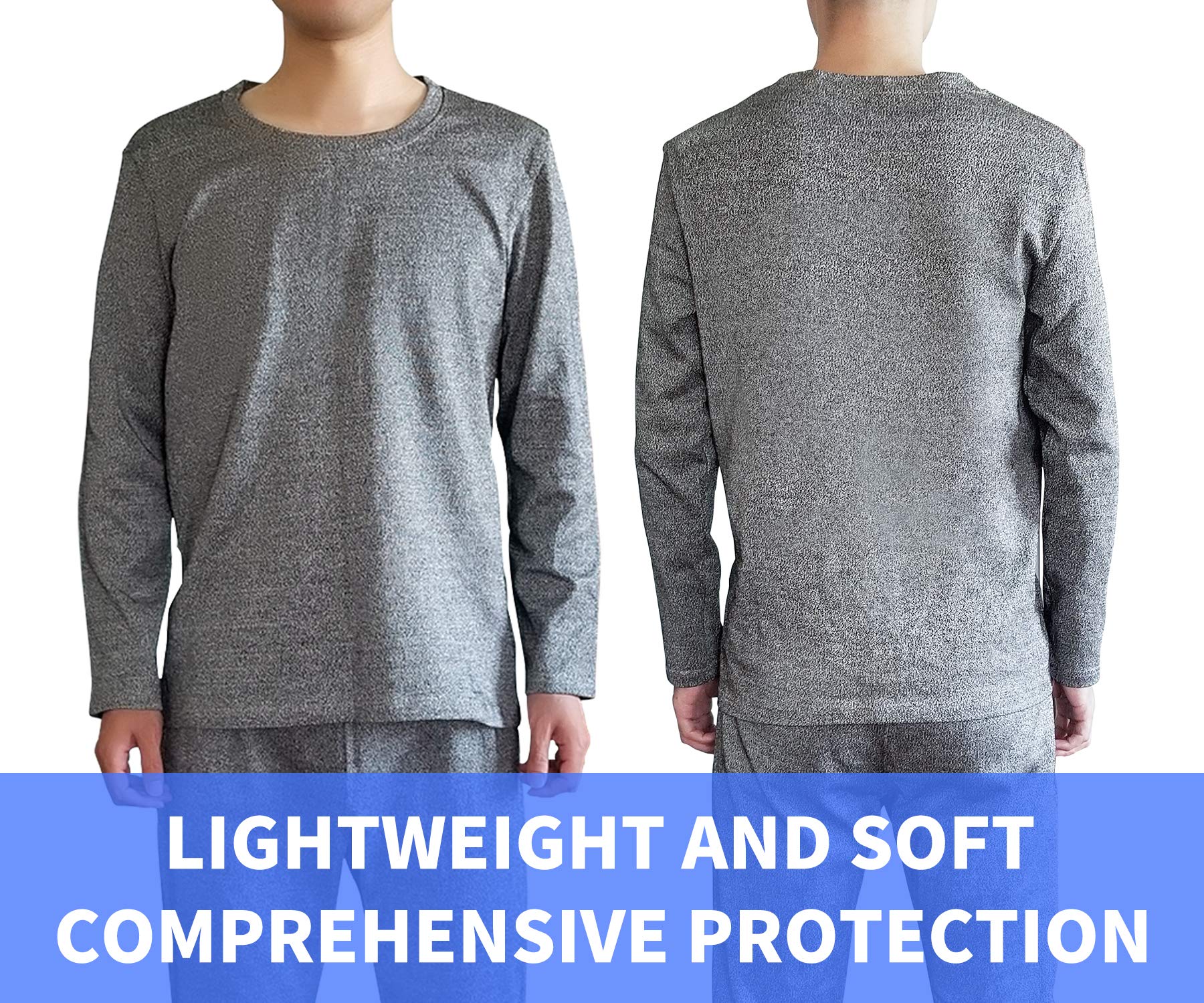 Cut Resistant Long Sleeve Shirt - Level 5 Protection, Abrasion & Shatter Proof Safety Wear for Work, Kitchen & Outdoor Activities - Gray A3 Intercept Equipment