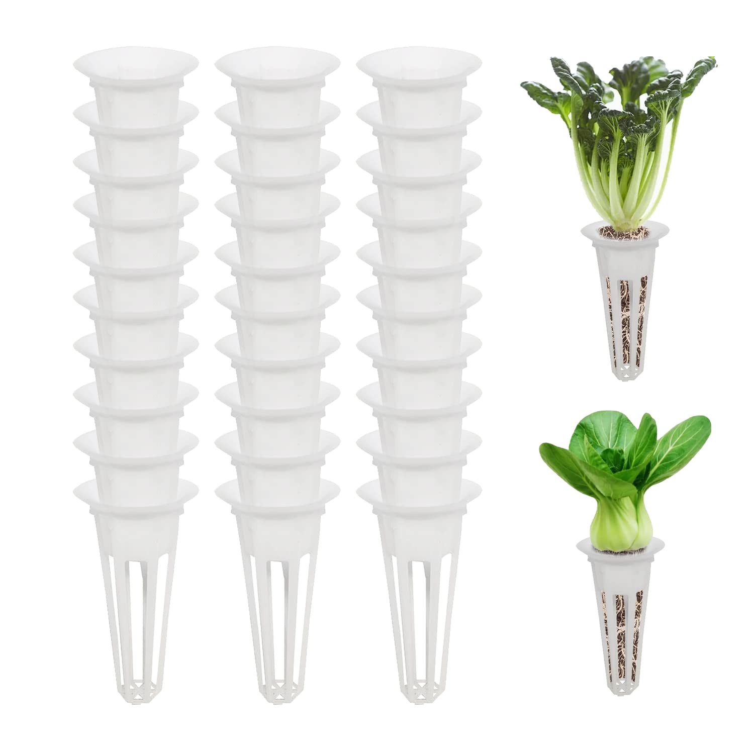 50pcs Aerogarden Replacement Grow Baskets - Seed Pod Baskets Compatible with Grow Sponges & Domes - Hydroponic Plant Growing Containers for Indoor Herb Garden, Kitchen Gardening & Home Hydroponics System