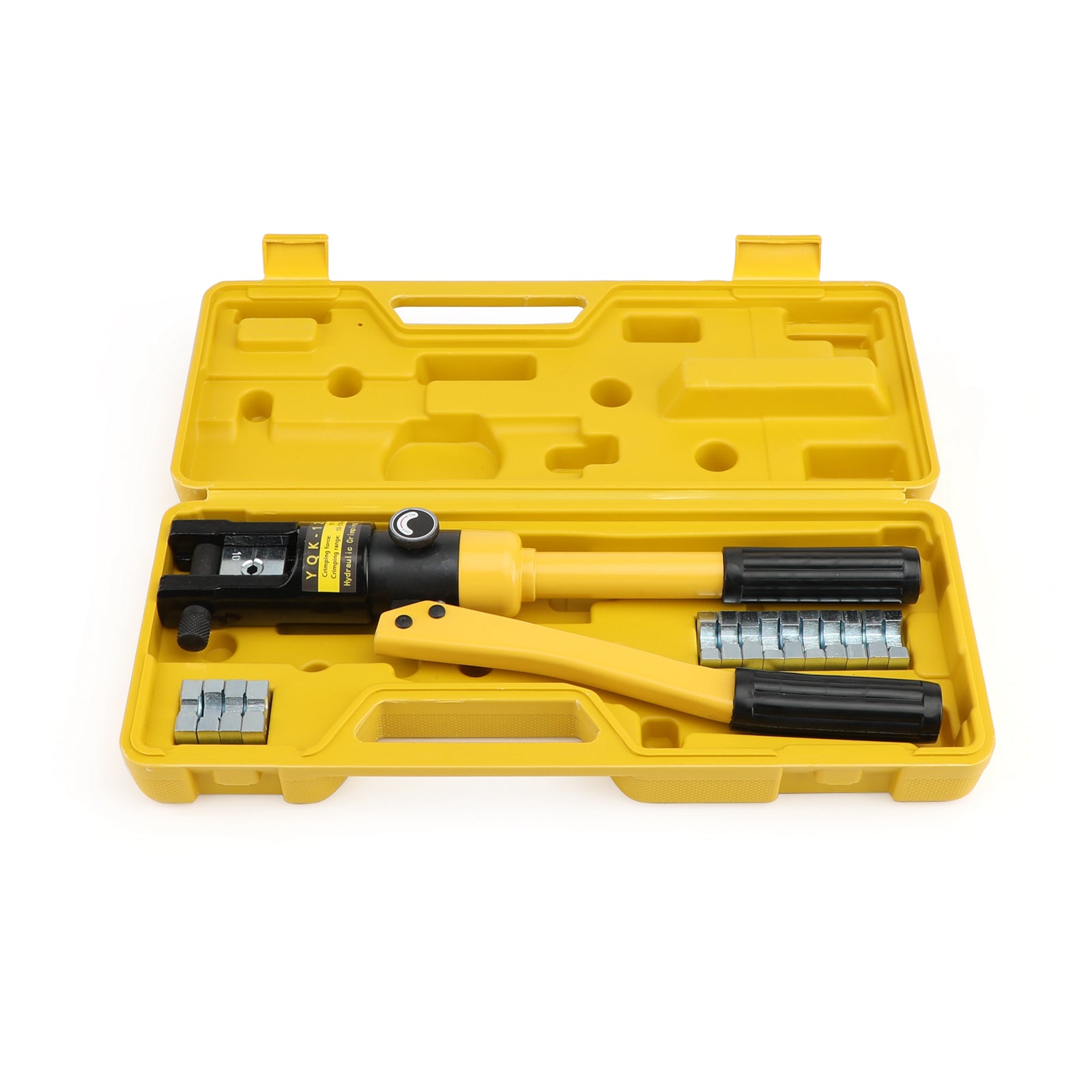 10 Ton Heavy Duty Hydraulic Wire Crimper with 8 Dies - Professional Battery Cable Lug Terminal Crimping Tool for Automotive, Marine & Solar Panel Installations
