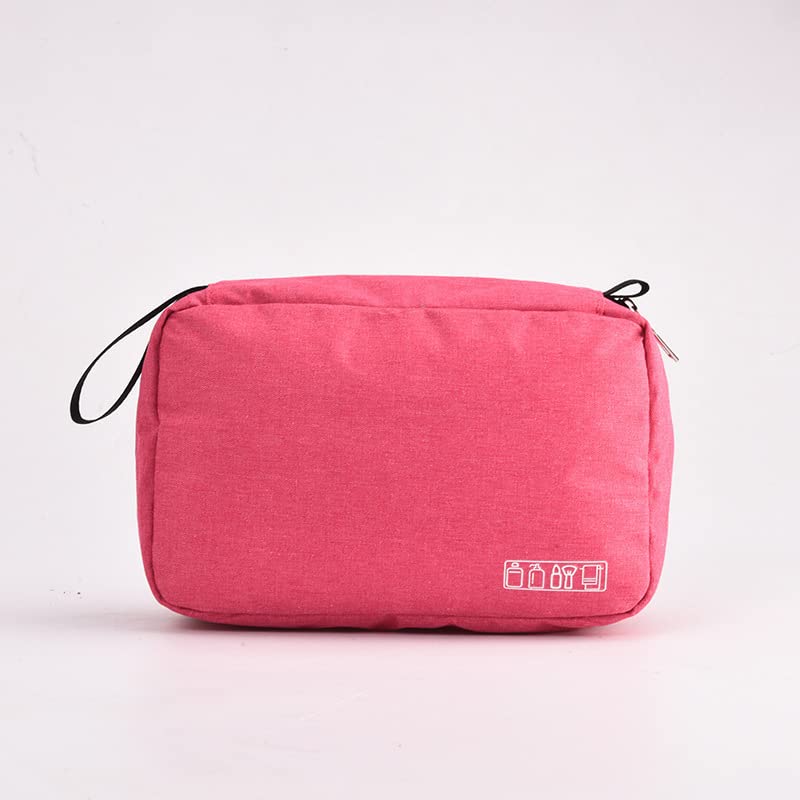Vegan Leather Makeup Bag with Zipper - Travel Cosmetic Organizer, Storage Pouch for Toiletries & Accessories (Pink) | Perfect for Travel, Gym & Daily Use