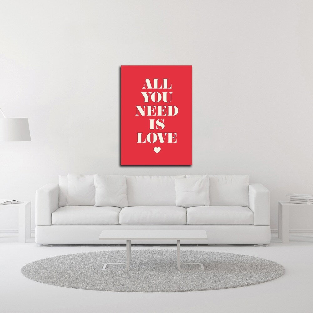 All You Need Is Love by GraphINC - Premium Canvas Wall Art Print, Ready to Hang - Perfect for Living Room, Bedroom & Office Decor