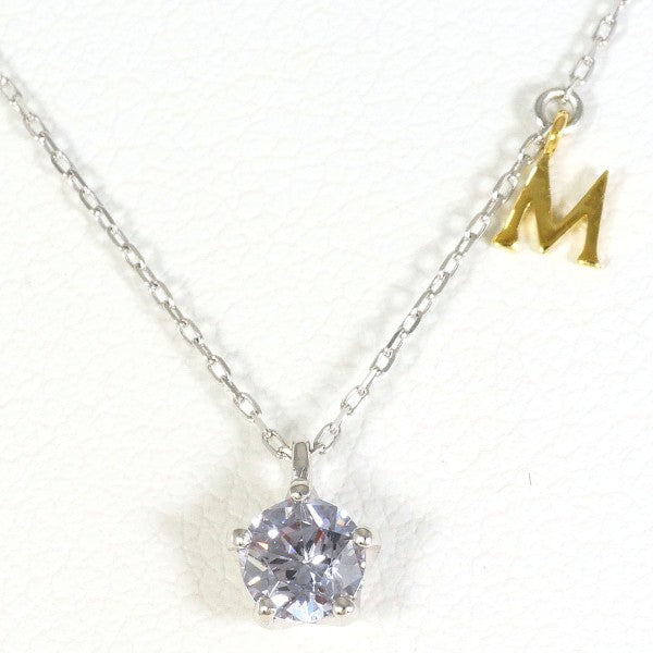 18K Yellow Gold & 10K White Gold Synthetic Stone Necklace - Elegant Fashion Jewelry for Women, Perfect for Parties, Weddings & Special Occasions