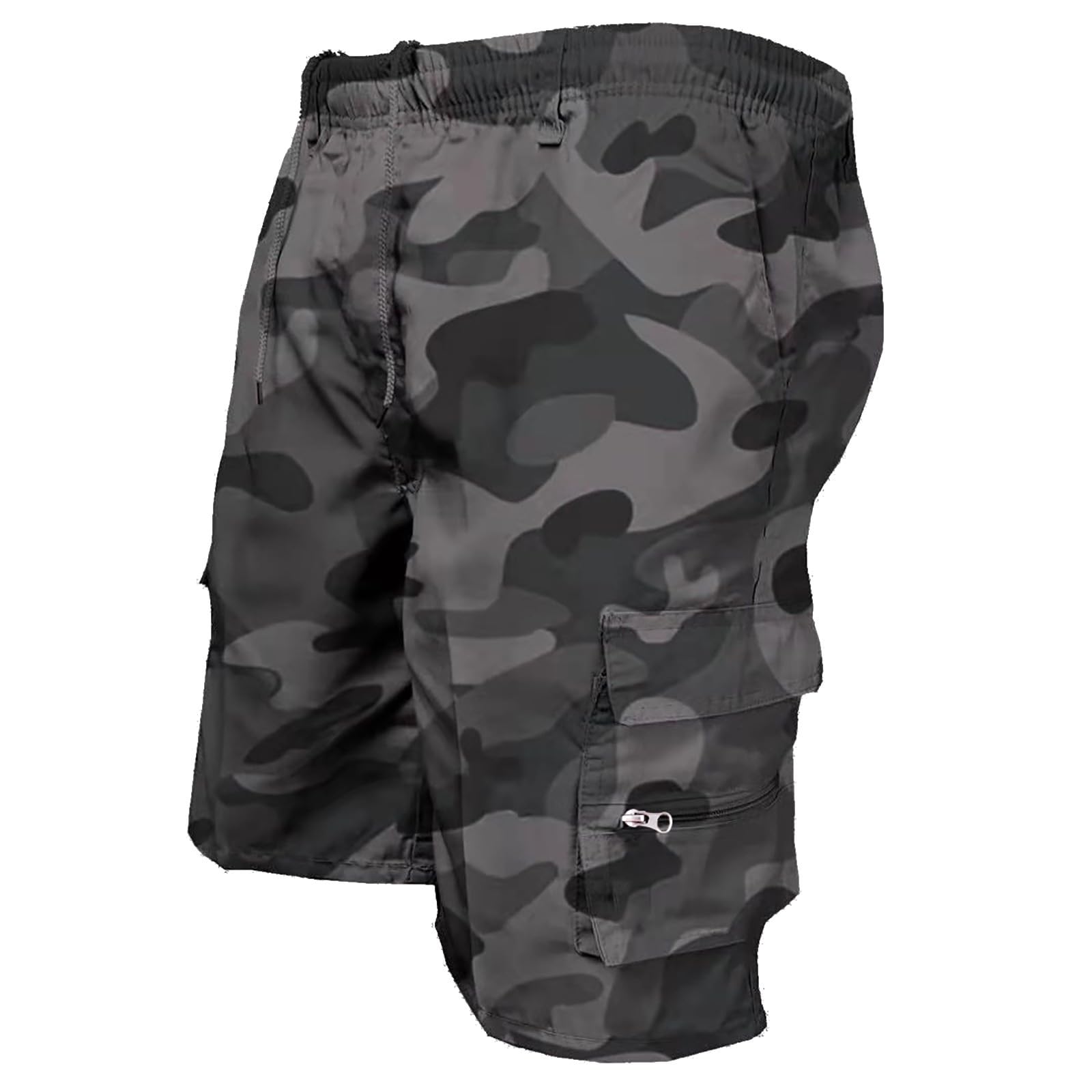 Men's Cargo Shorts - Relaxed Fit Summer Shorts with Multiple Pockets, Elastic Waist & Drawstring | Plus Size Comfort | Perfect for Outdoor Activities, Travel & Casual Wear