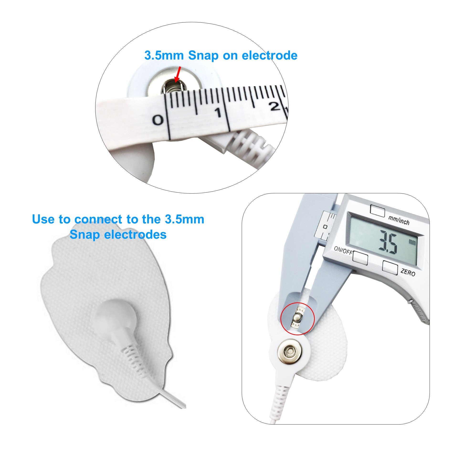 Premium Electrode Cable Lead Wires Converter for Electric Massager - High-Quality Replacement Cables for TENS Units, EMS Devices & Muscle Stimulators - Perfect for Pain Relief, Physical Therapy & Home Use