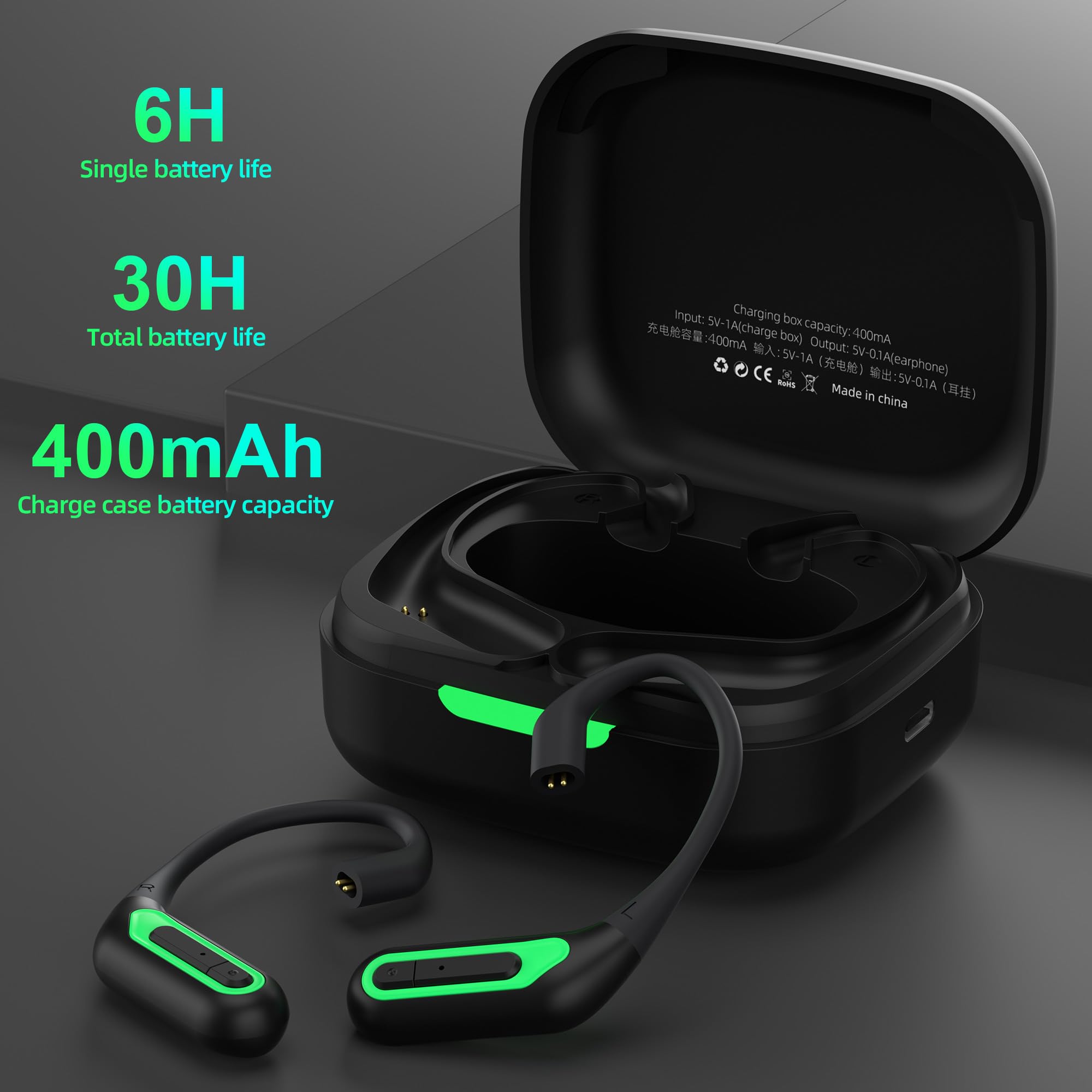 KZ AZ10 Wireless Bluetooth 5.2 Earbuds with Microphone, HiFi Stereo Sound, Secure Ear Hook Design, IPX5 Waterproof & Noise Cancelling Headphones for iPhone Android - Perfect for Running, Gym Workouts & Travel