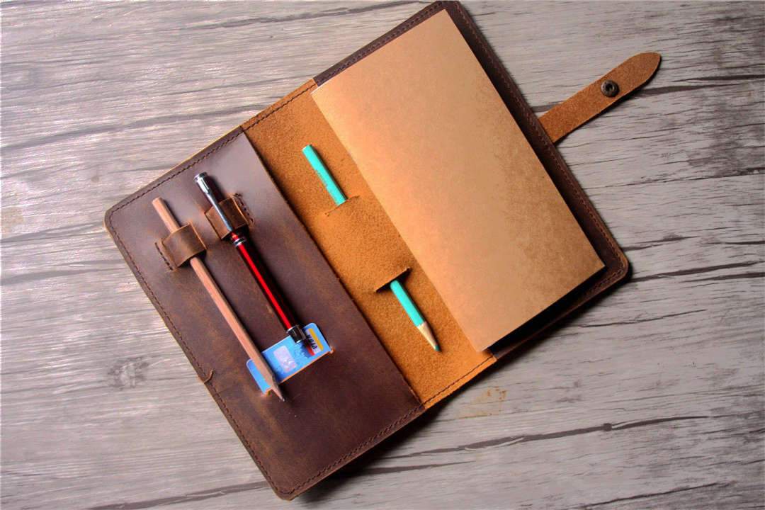 Personalized Engraved Refillable Leather Traveler's Notebook - Custom Journal for Writing, Sketching & Planning - Perfect Gift for Writers, Artists & Professionals - Use for Daily Journaling, Bullet Journal, Travel Diary & Work Planner