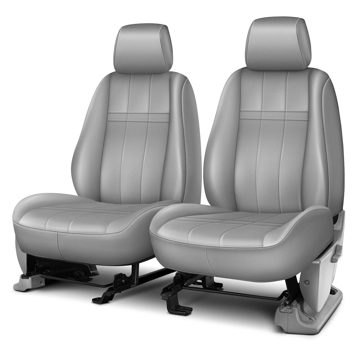 Rixxu Forma Series Front Car Seat Covers - Universal Fit for Most Cars, Trucks & SUVs (1st Row Bucket Seats, Light Gray) | Premium Protection & Comfort for Daily Commutes, Road Trips & Family Adventures