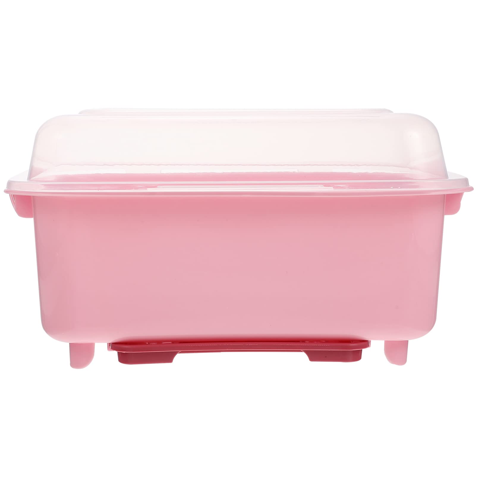 Cabilock Pp Material Kitchen Cutlery Drain Box Bowl, Chopstick & Tableware Organizer, Small Pink Countertop Drain Case for Nursing & Kitchen Organization