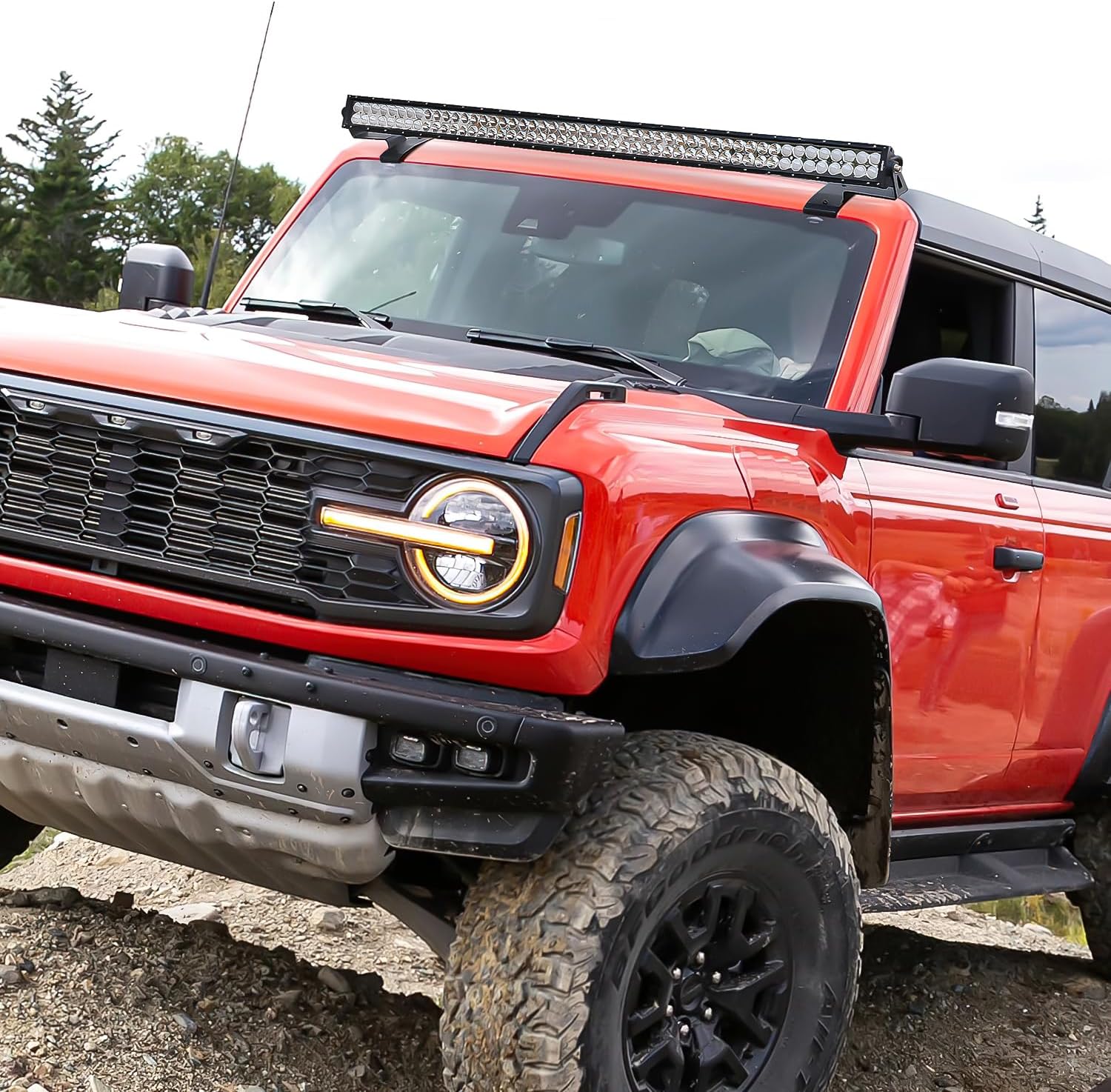 52 Inch Straight LED Light Bar for 2021-2023 Ford Bronco 2/4 Door | Waterproof Off-Road Lighting | Windshield Mount | Perfect for Night Driving, Camping & Off-Road Adventures
