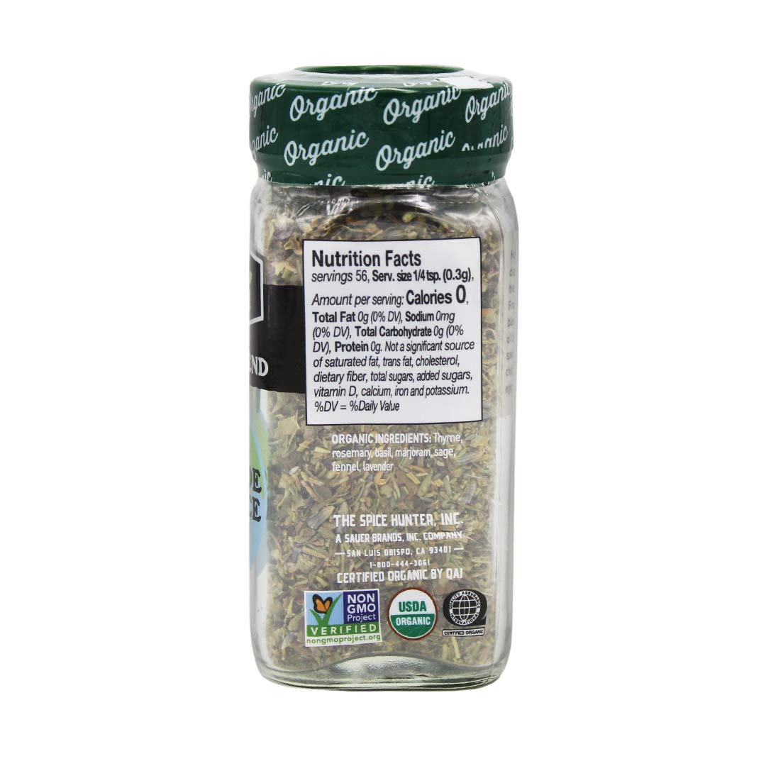 Organic Herbes De Provence by The Spice Hunter - 6 Pack of 0.6-Ounce Jars | French Seasoning Blend for Roasting, Grilling & Baking | Perfect for Chicken, Fish & Vegetables