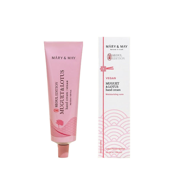Mary & May Muguet & Lotus Hand Cream 50ml - Hydrating & Nourishing Hand Moisturizer for Dry Skin | Perfect for Office, Travel & Daily Skincare Routine