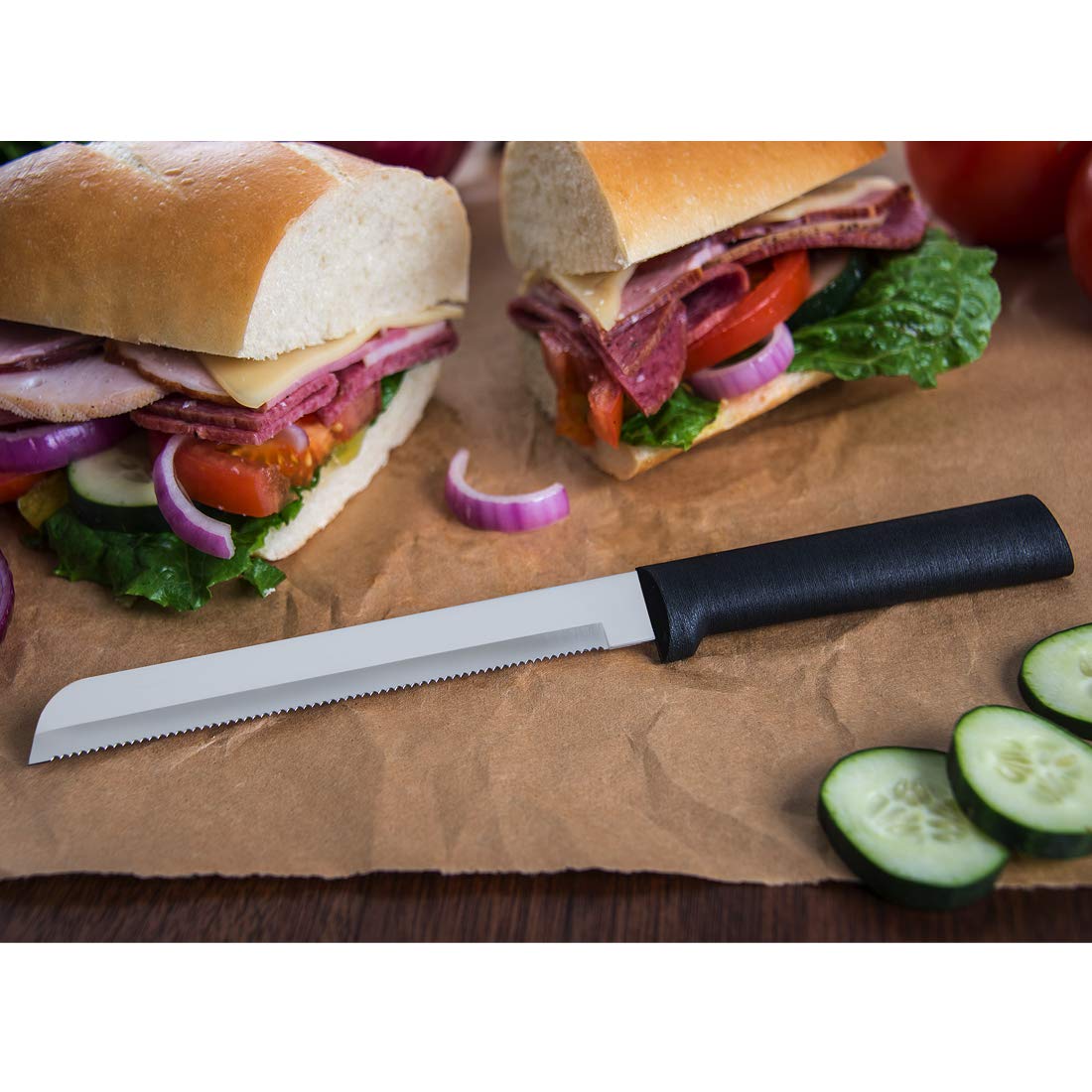 Rada Cutlery 7-Piece Starter Knife Set with Black Handles - Perfect Kitchen Gift for Home Chefs & Cooking Enthusiasts