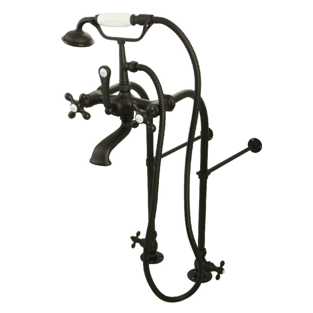 Vintage Freestanding Clawfoot Tub Faucet with Hand Shower - Kingston Brass CC57T455MX - Perfect for Classic Bathroom Renovations & Luxury Spa Retreats