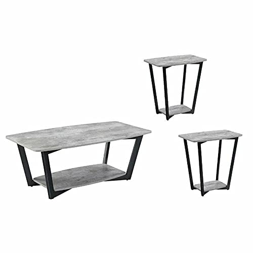 3-Piece Coffee Table Set with 2 End Tables - Modern Living Room & Office Furniture for Home, Work & Gaming Desks - Perfect for Small Spaces, Corner Desks & Computer Workstations