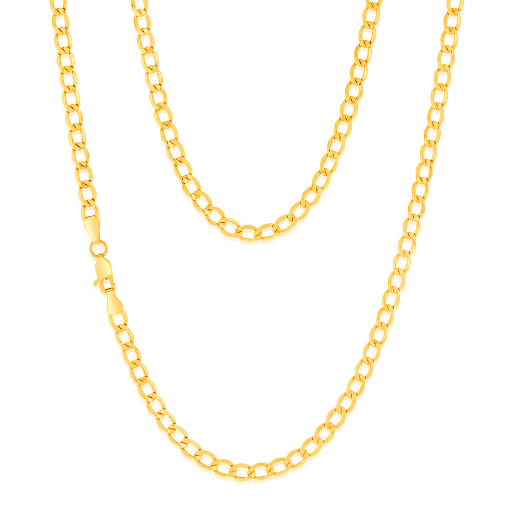9ct Silver Filled Curb Chain Necklace 50cm 100 Gauge - Durable & Stylish Jewelry for Women & Men - Perfect for Layering, Gifts & Everyday Wear
