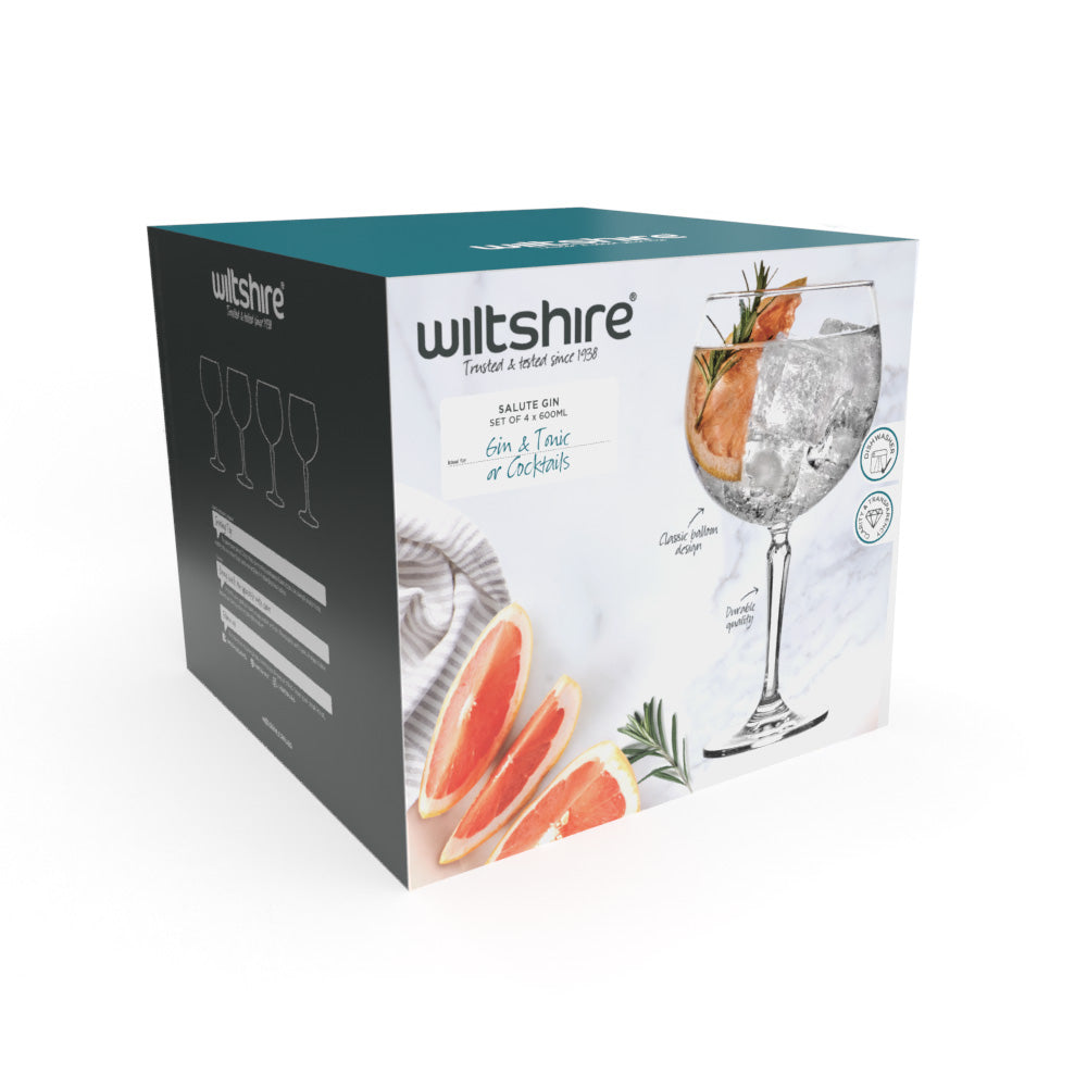 Premium Salute Gin 600ml - Set of 4 Bottles | Crafted with Juniper Berries & Botanicals | Perfect for Cocktails, Gifts & Home Bars