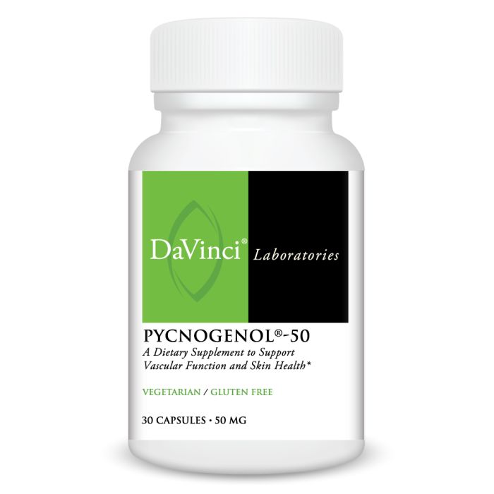 Davinci Labs Pycnogenol® 50mg - French Maritime Pine Bark Extract - Antioxidant Supplement for Heart Health, Skin Care & Circulation Support - Perfect for Daily Wellness Routine & Anti-Aging Regimen