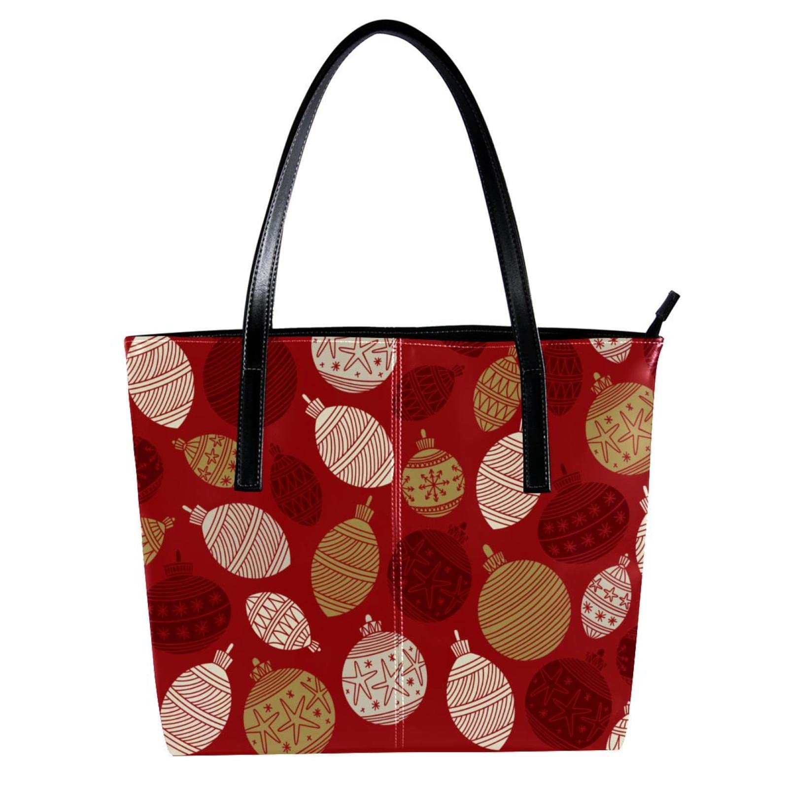 Stylish Red Leather Handbag for Women - Fashion Tote Shoulder Hobo Purse for Dating, Shopping & Daily Use | Perfect Christmas Gift & Holiday Decoration Accessory