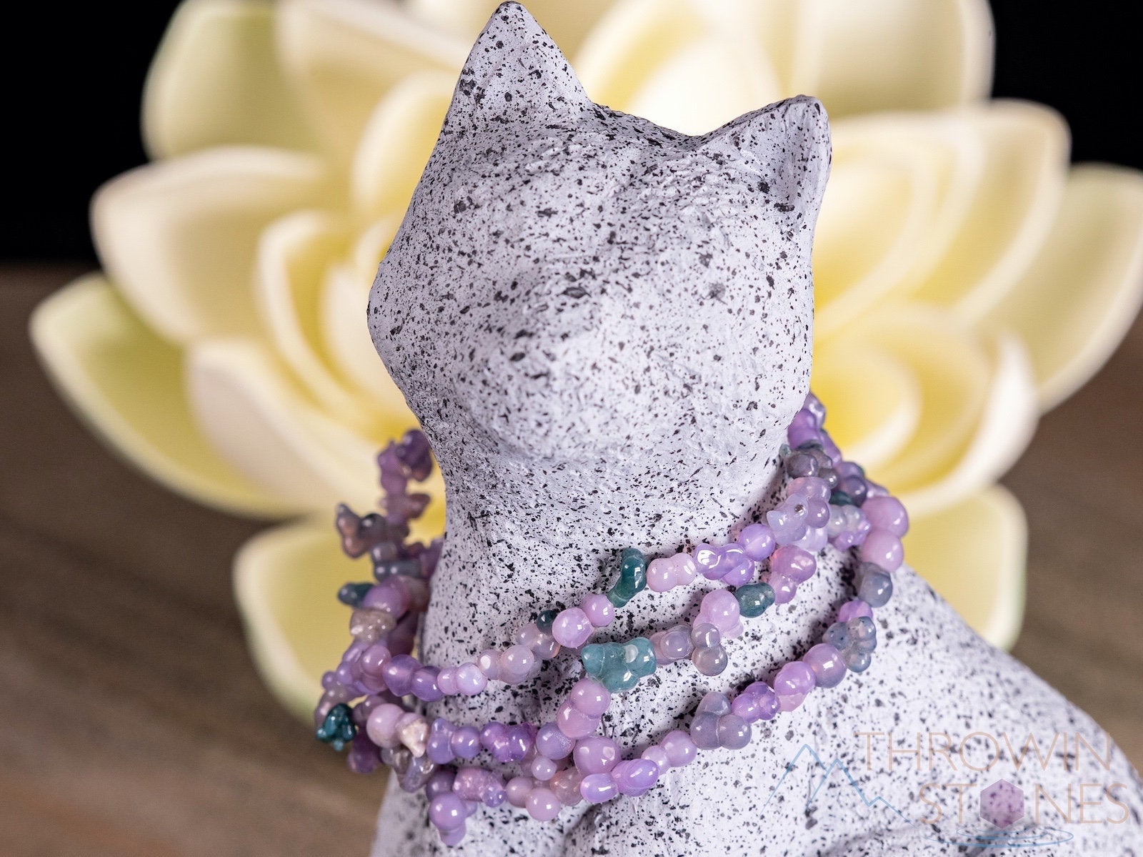 Grape Agate Crystal Bracelet - Handmade Tumbled Bead Bracelet Set of 3 | Natural Stone Jewelry for Women, Healing Crystal Bracelet for Meditation, Yoga & Spiritual Gifts