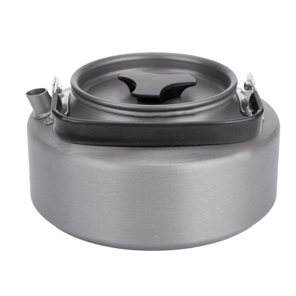 Portable Camping Tea Kettle - Stainless Steel Travel Tea Pot for Outdoor Adventures, Hiking, Backpacking & Home Kitchen Use (Black) - Perfect for Campfire Brewing & RV Trips