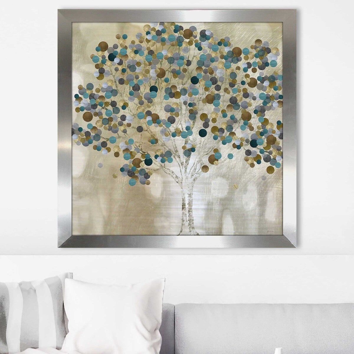 Vibrant Teal Tree Print Acrylic Wall Art - Modern Home Decor for Living Room, Bedroom & Office
