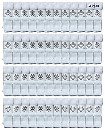 48 Pairs Men White / 10-13