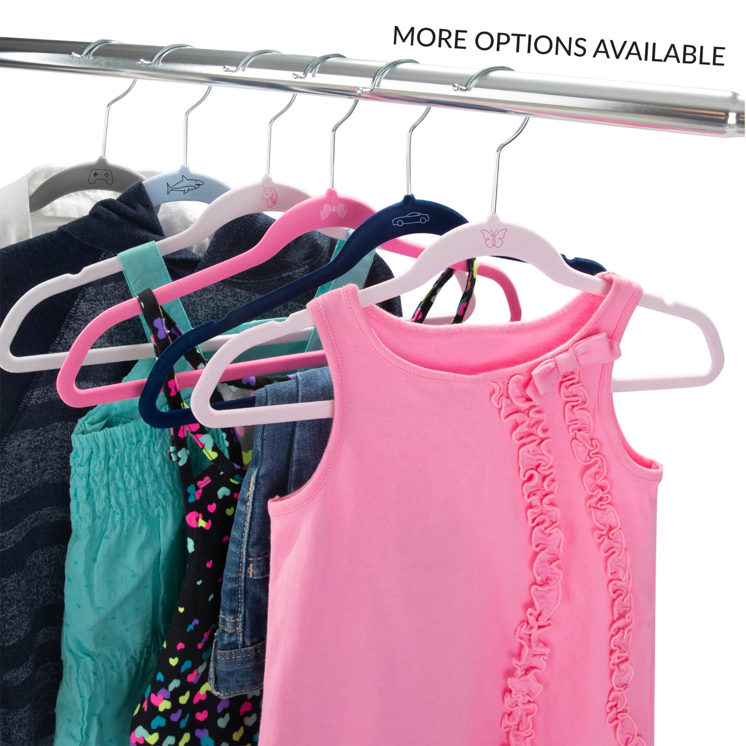 Simplify 25 Pack Kids Velvet Hangers - Slim Non-Slip Space Saving Closet Organizers for Children's Clothes, Shirts, Pants, Dresses & Baby Nursery Storage (Navy) | Perfect for Kids' Room, Closet Organization & Travel