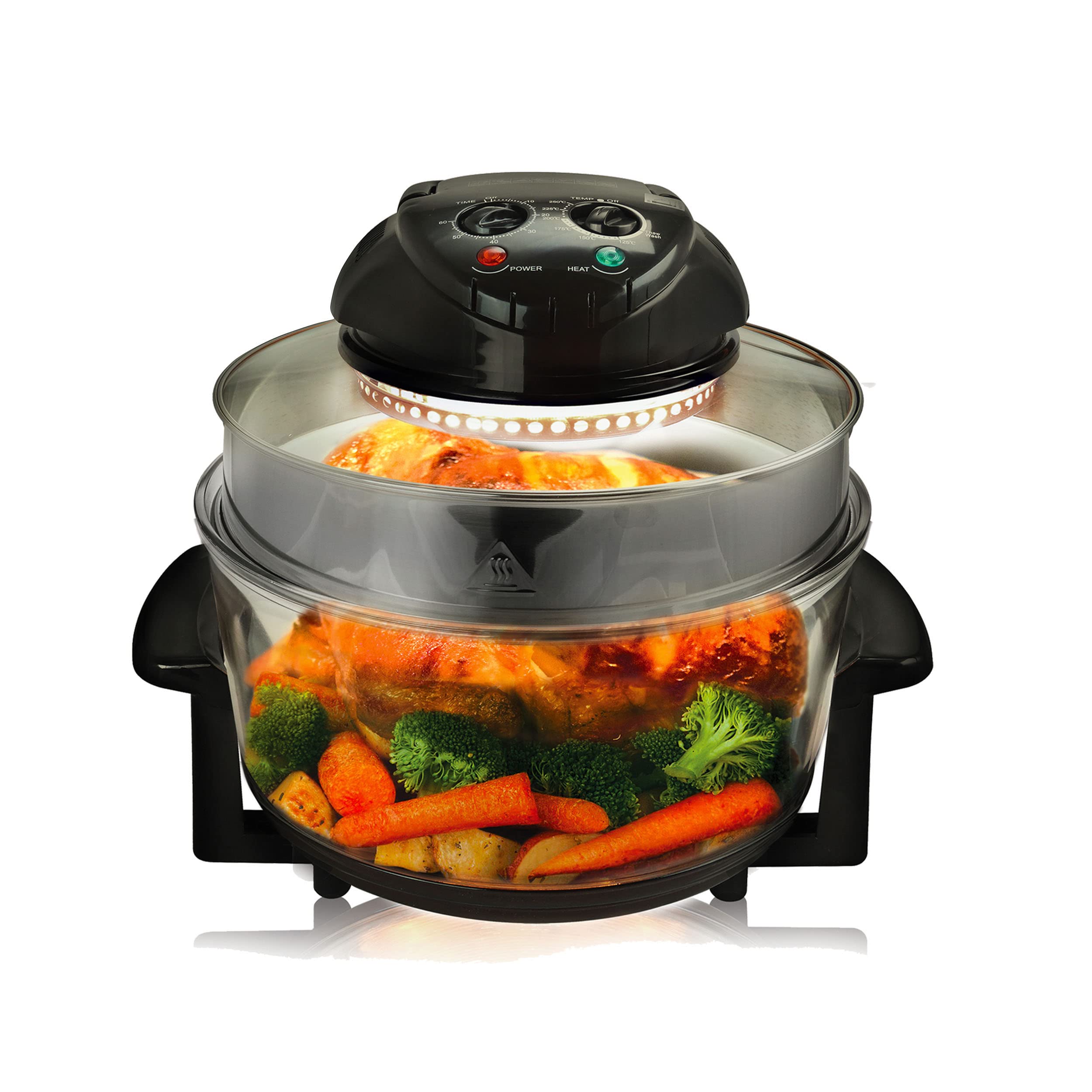Black Halogen Oven Air Fryer - 12L Multi-Function Countertop Cooker for Baking, Roasting & Frying | Perfect for Small Kitchens, Dorms & RV Cooking
