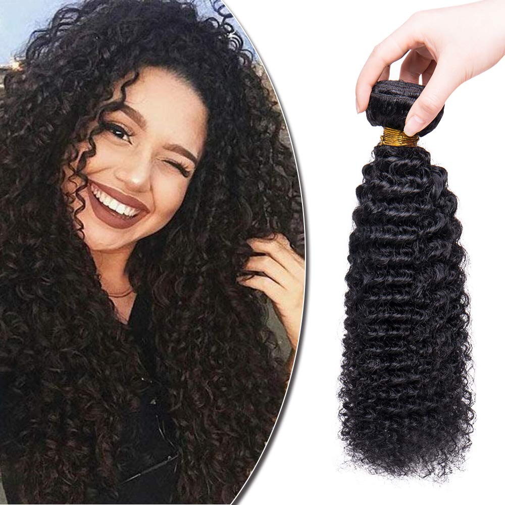 Brazilian Human Hair Bundles 100g - 18 Inches Kinky Curly Weave Bundles for Braiding | #1B Natural Black | Perfect for Protective Styles, Wig Making & Everyday Wear