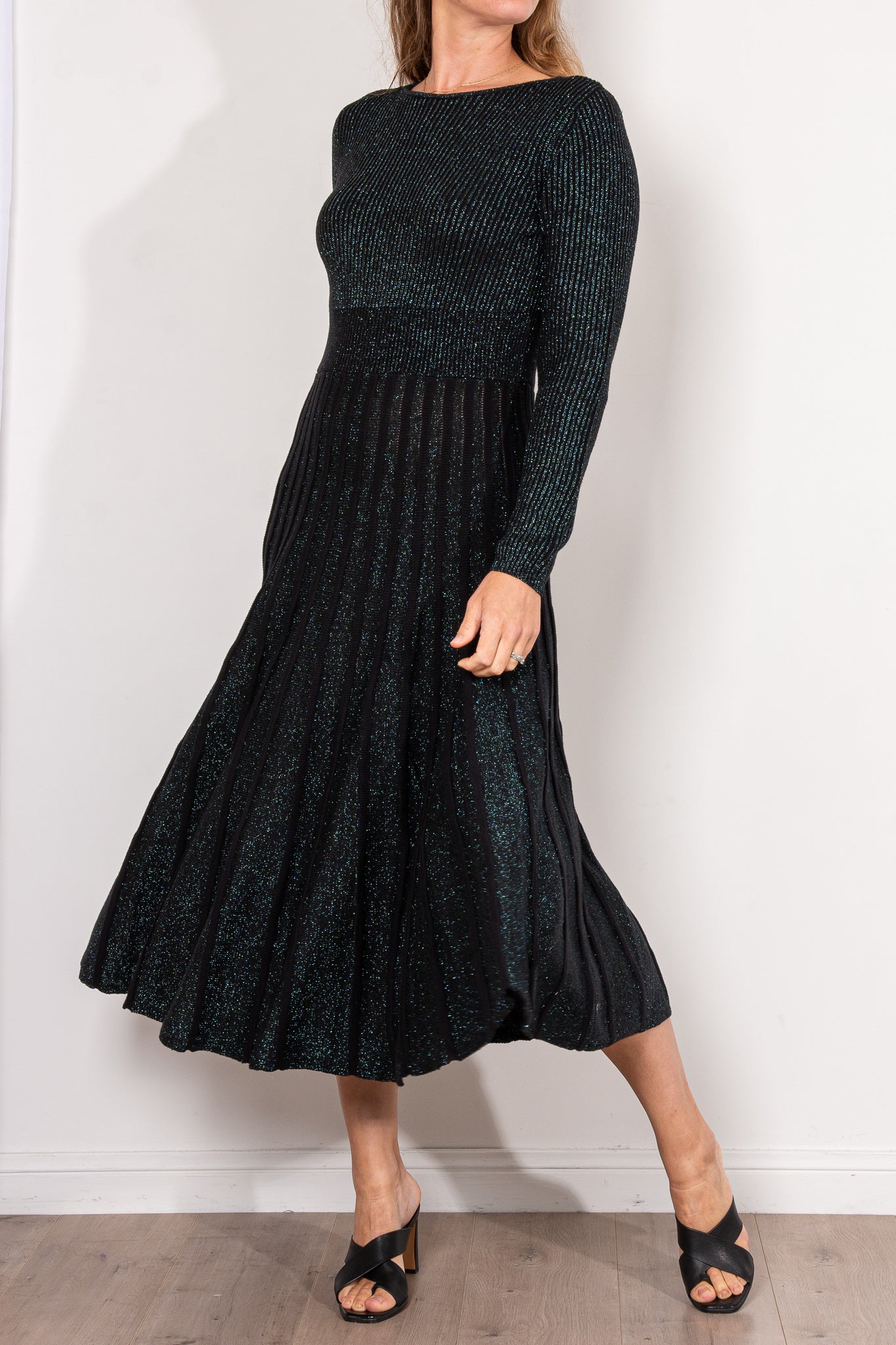 ELK Glittra Metallic Sequin Party Dress for Women - Elegant Evening Gown for Prom, Cocktail, Nightclub & Special Occasions