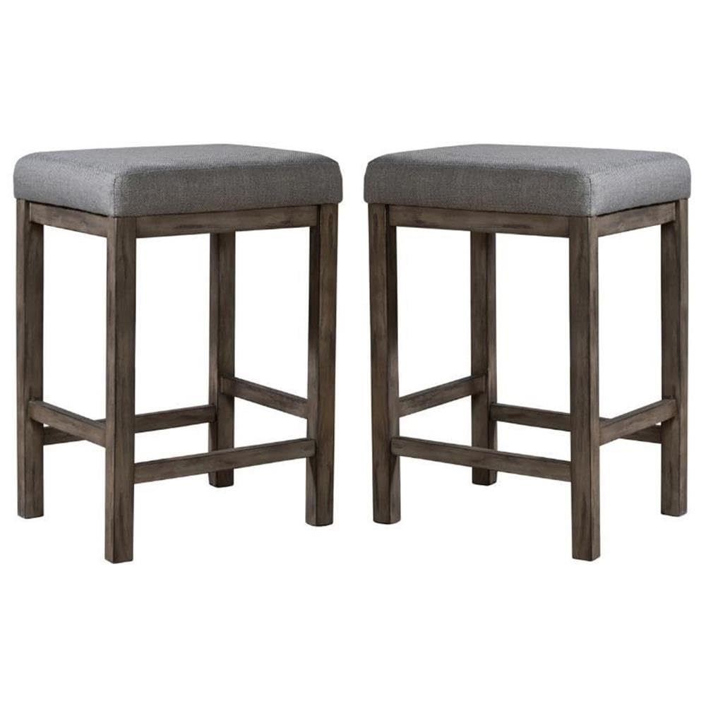Home Square 2-Piece Hayden Way Upholstered Console Table & Stool Set in Gray - Perfect for Entryway, Living Room or Bedroom Decor