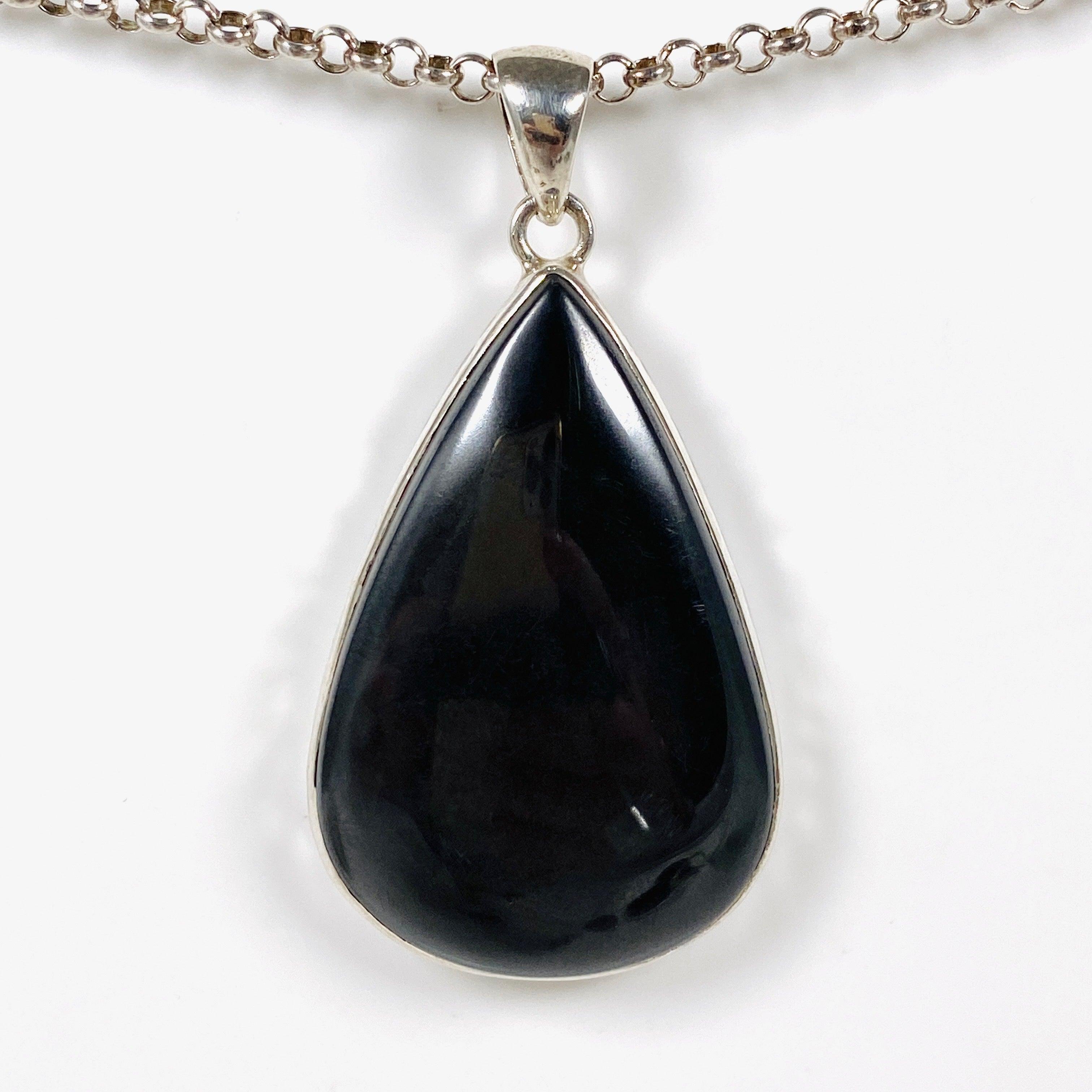 Natural Hematite Teardrop Pendant Necklace for Women - Elegant Healing Crystal Jewelry Gift - Perfect for Meditation, Energy Balancing & Everyday Wear