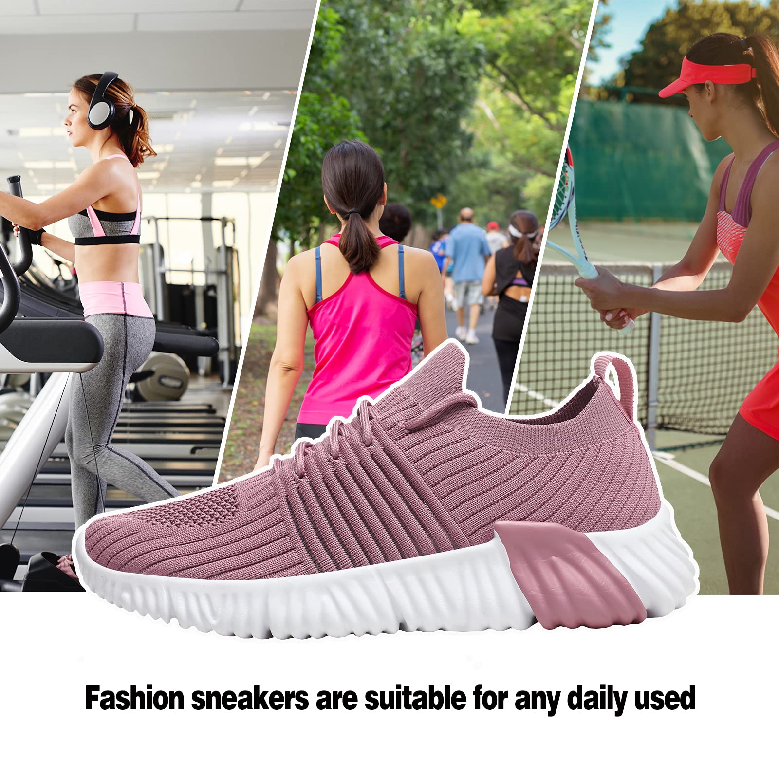 Women's Slip-On Walking Shoes - Comfortable Non-Slip Sneakers for Running, Gym & Golf - Breathable Lightweight Fashion Shoes for Active Women | Perfect for Workouts, Casual Wear & Outdoor Activities