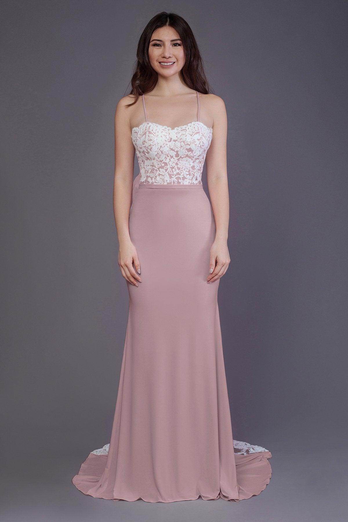 Elegant Mermaid Sweep Train Knitted Fabric Bridesmaid Dress PR3565 - Perfect for Weddings, Formal Events & Special Occasions