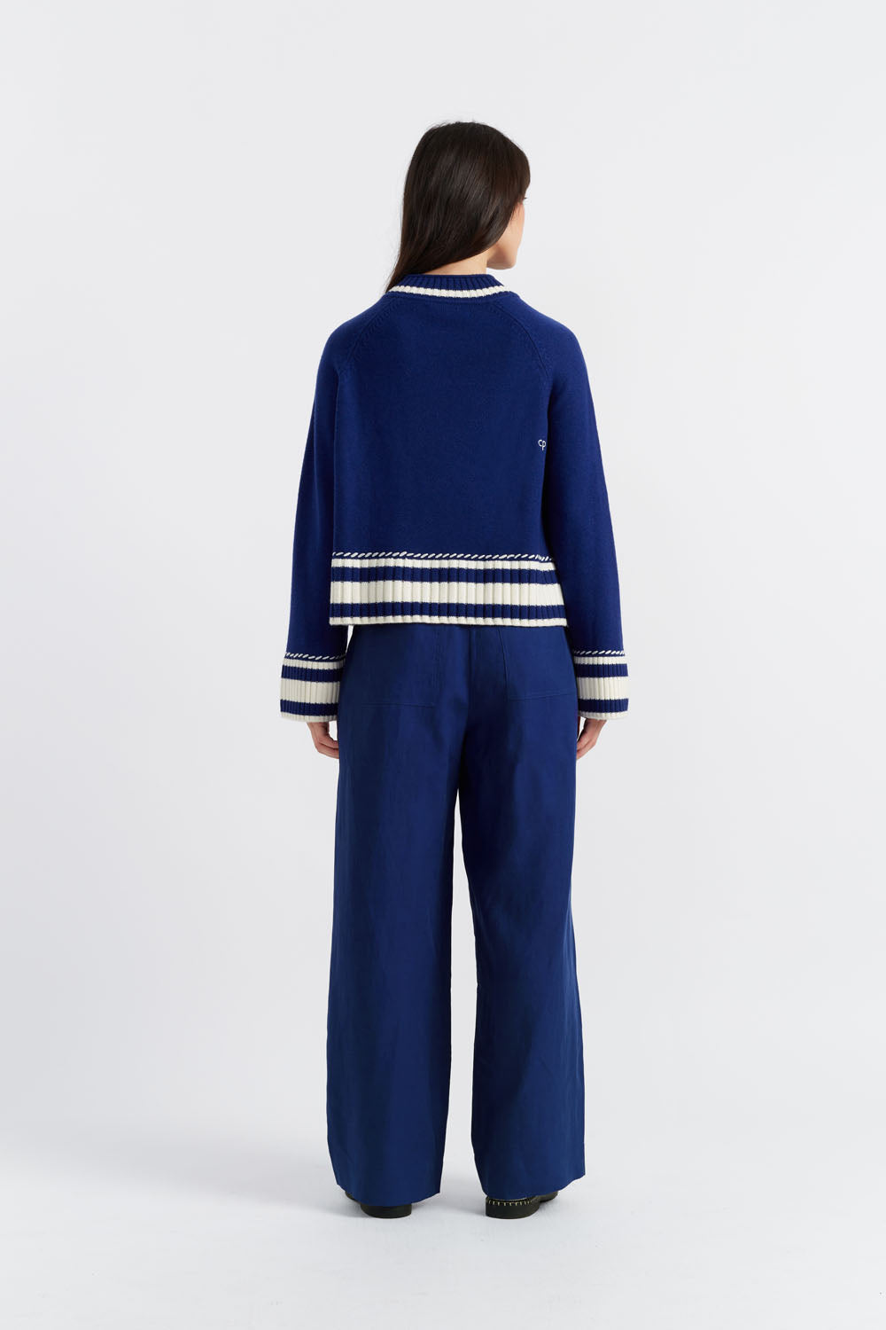 Premium Blue Wool Cashmere Guernsey Sweater for Men & Women - Soft Warm Winter Pullover for Casual & Office Wear