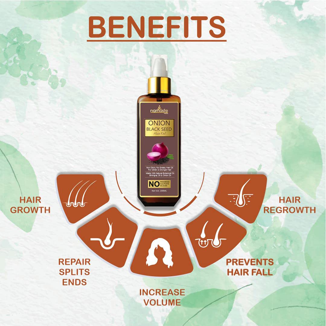 Onion Hair Oil & Hair Growth Serum for Stronger, Thicker Hair | Reduce Hair Fall & Nourish Scalp | Non-Sticky, Non-Greasy Formula | Promotes Long, Healthy Hair | Perfect for Daily Hair Care & Scalp Treatment