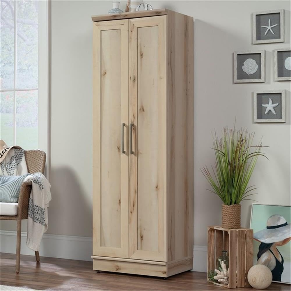 Sauder HomePlus Two Door Storage Cabinet - Pantry Organizer with Pacific Maple Finish for Kitchen, Dining Room, or Garage Storage