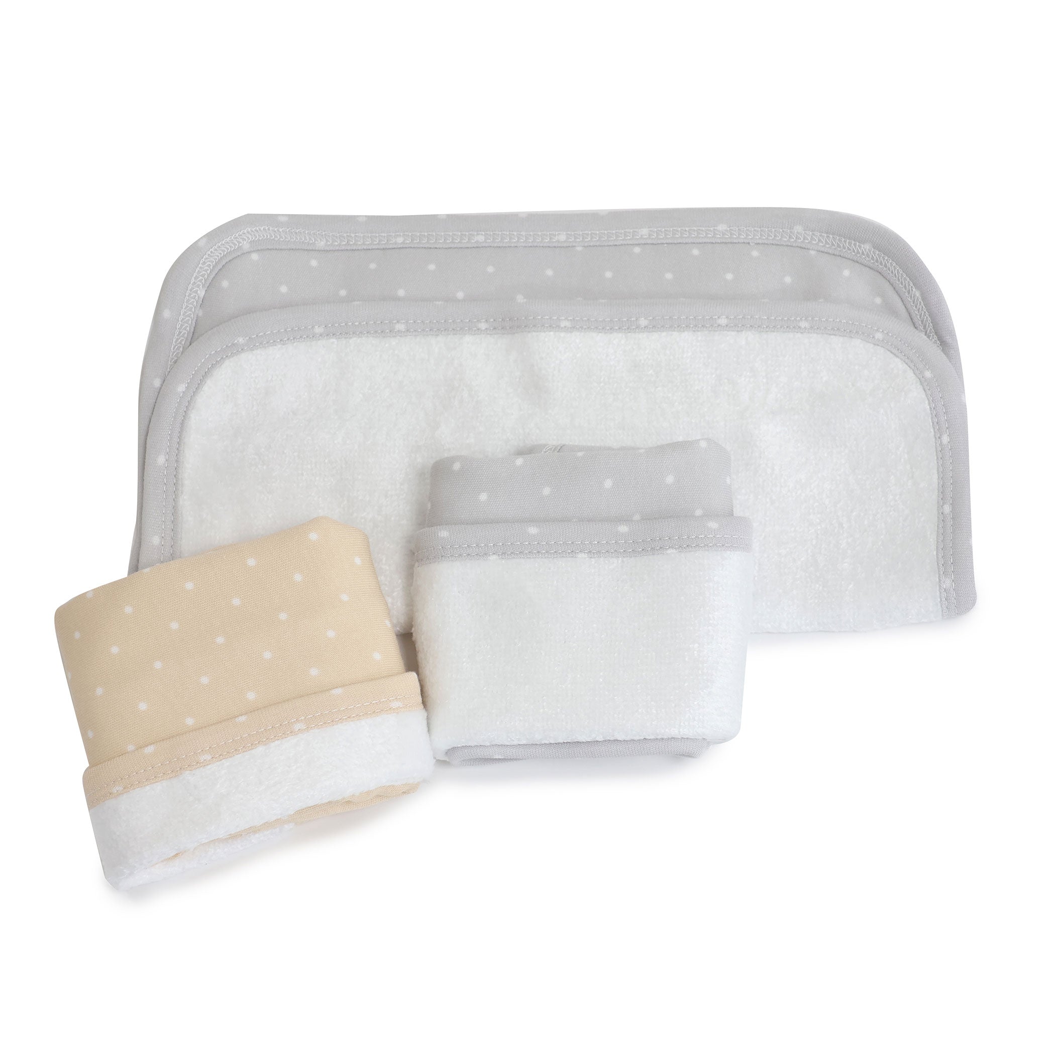 3-Pack Grey/Taupe Confetti Face Washers - Soft Exfoliating Facial Cleansing Cloths for Daily Skincare Routine & Makeup Removal