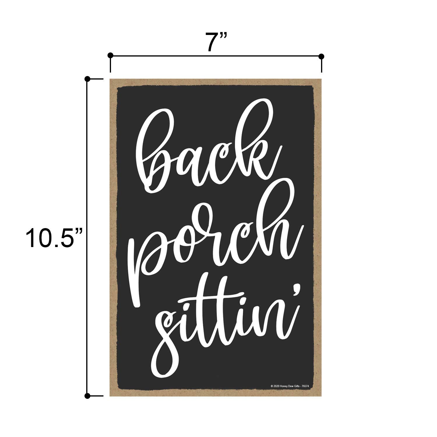 Rustic Wooden Wall Decor - 7x10.5 Inch Honey Dew Gifts Sign for Back Porch, Garden & Patio - Perfect for Outdoor Sitting Areas & Farmhouse Style Home Decor