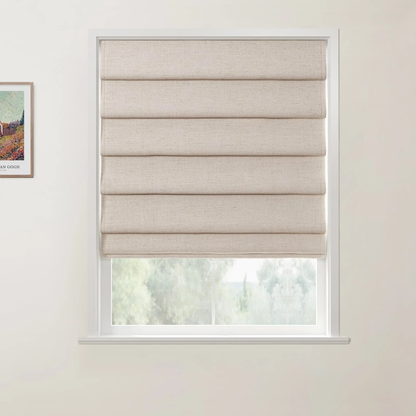 Custom Cordless Roman Shades - Blackout Window Blinds for Living Room, Bedroom & Home Decor - Easy to Install & Adjustable Light Control