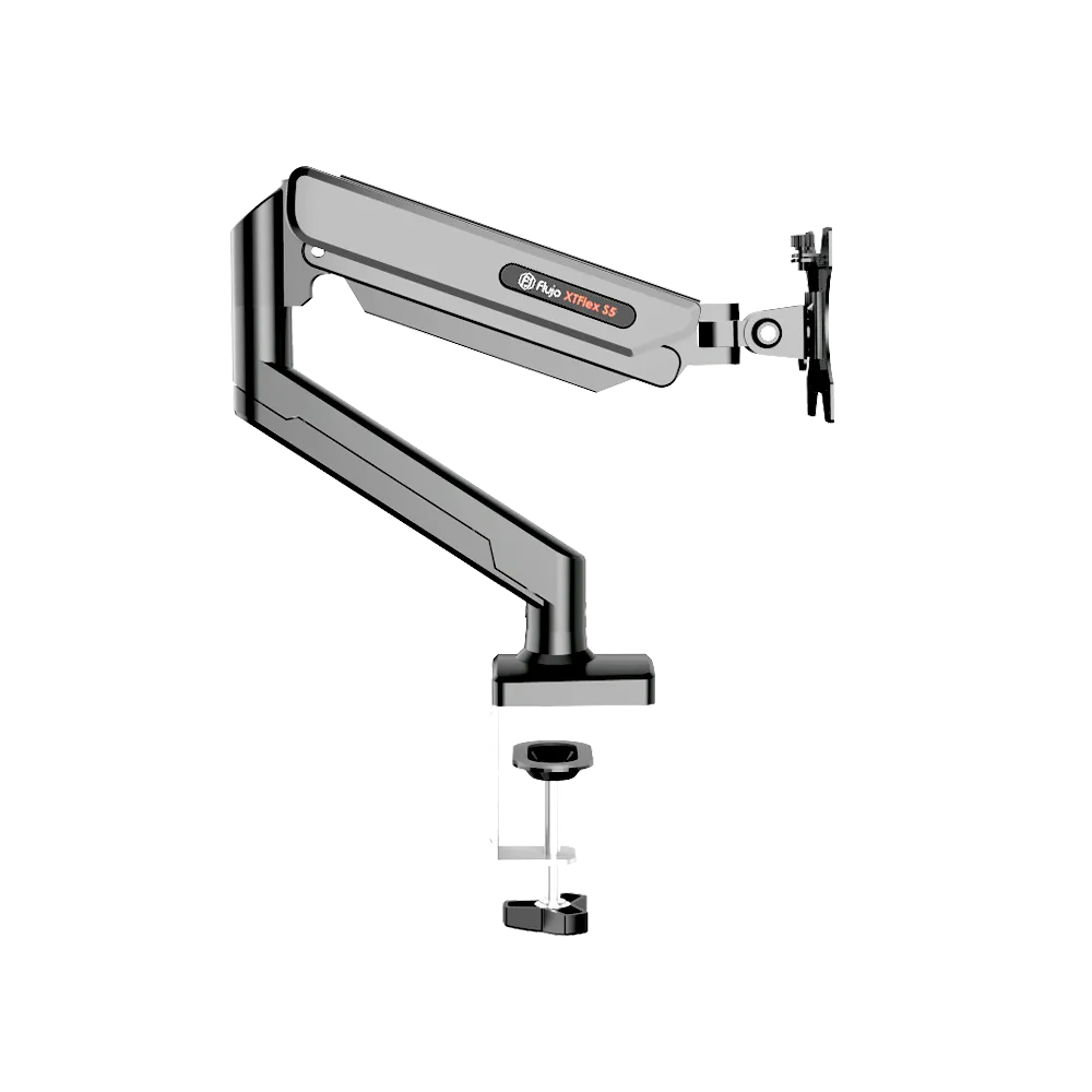 XTFlex S5 Single Monitor Arm - Adjustable VESA Mount for 13-32 inch Screens - Ergonomic Desk Clamp for Home Office & Gaming Setup