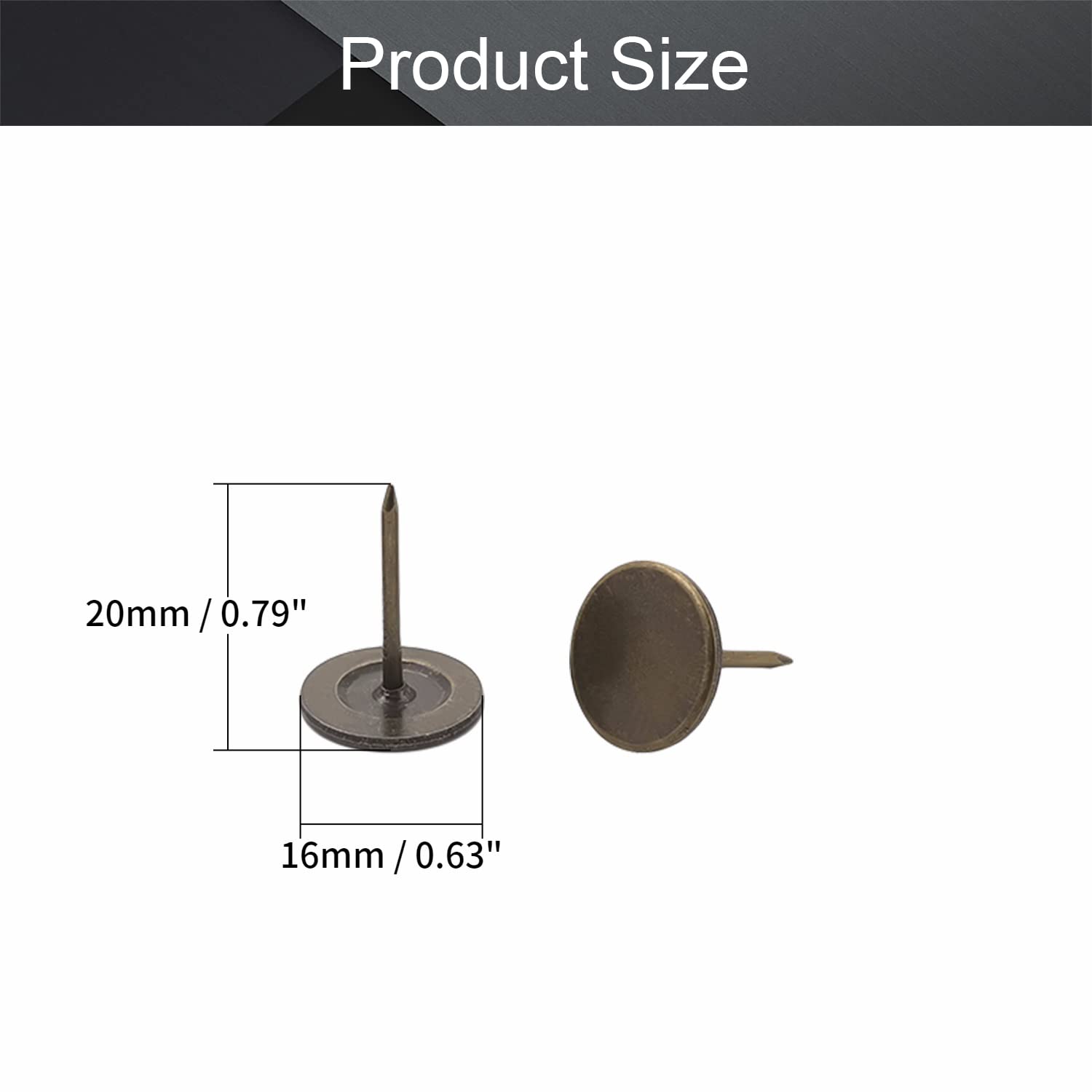 60PCS Bronze Upholstery Nails 0.63