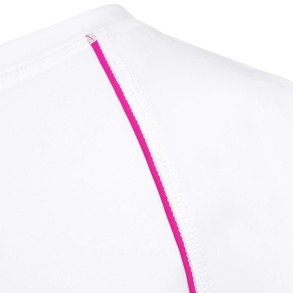 Fila Girls Core Short Sleeve T-Shirt - White & Pink Glow - Comfortable Cotton Top for School, Sports & Casual Wear
