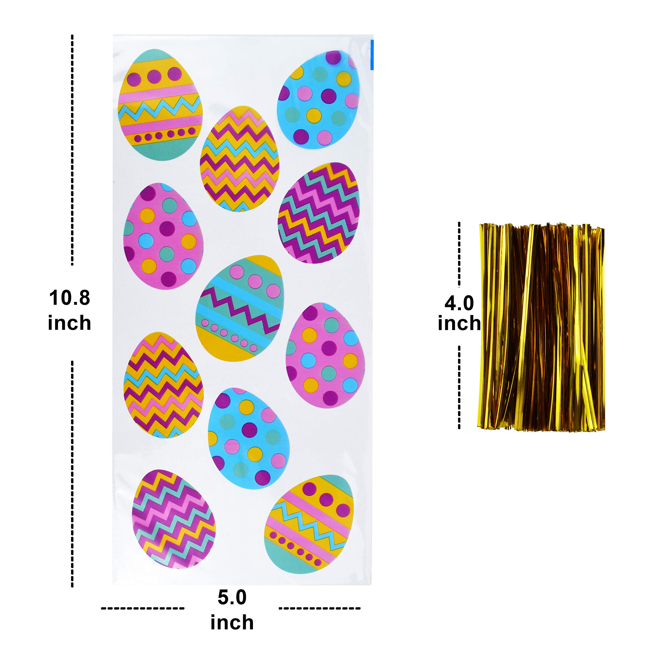 JOYIN 150 Pcs Easter Cellophane Bags with Twisted Ties - Pastel Colored Candy Treat Goodie Bags for Easter Egg Hunt, Kids Party Favors & Basket Stuffers - Perfect for Classroom Treats, Birthday Parties & Holiday Gift Wrapping