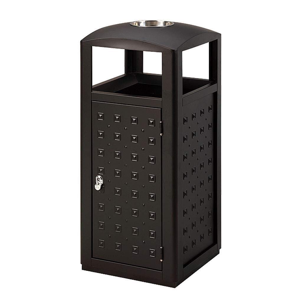 Commercial Stainless Steel Trash Can with Ash Urn - Classic Indoor & Outdoor Garbage Storage Bin with Ashtray - Decorative Metal Panel for Coffee Shops, Restaurants, and Offices - Durable Waste Container for Home, Business, and Public Spaces