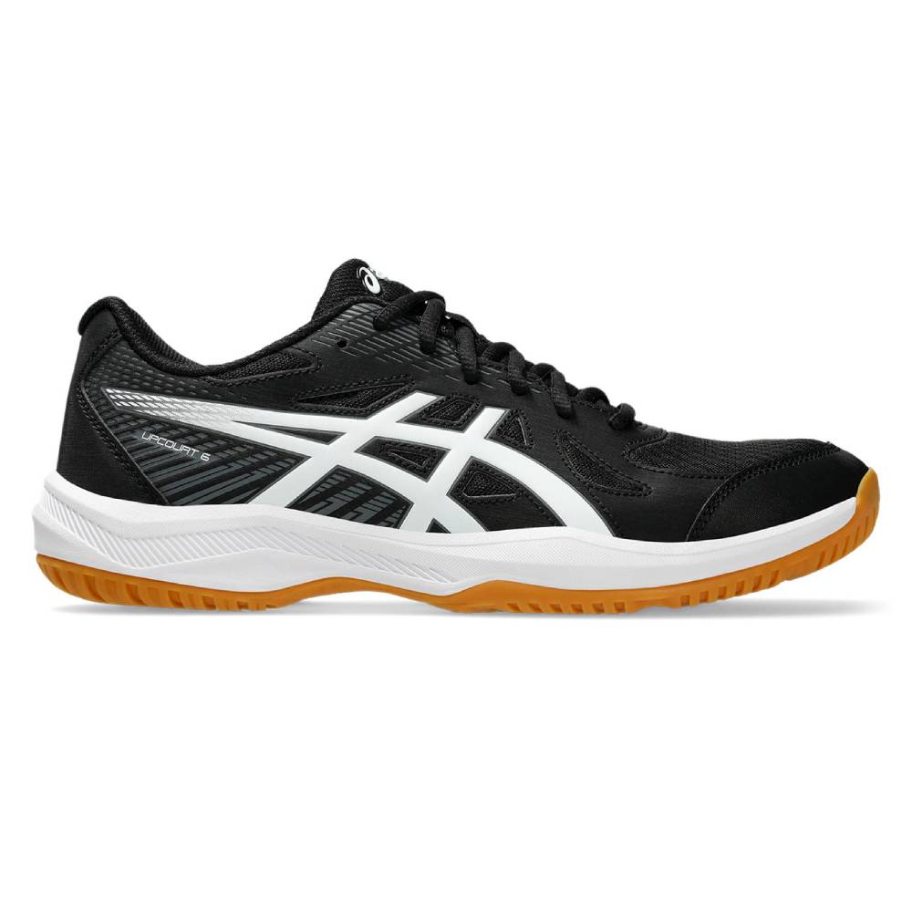 ASICS Upcourt 6 Men's Volleyball Shoes - Lightweight Indoor Court Sneakers for Badminton, Tennis & Squash (Black/White) | Perfect for Gym Training & Sports Performance