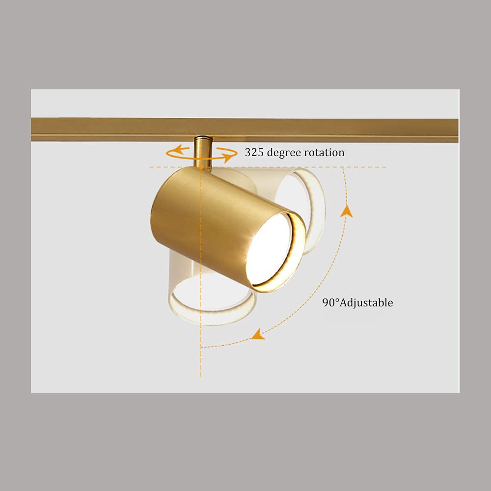 Modern LED Track Lighting Kit - 4 Adjustable Gold Spot Lights for Kitchen, Living Room, Clothing Store & Restaurant | Energy Efficient Ceiling Light Fixtures | Perfect for Home Decor and Commercial Spaces