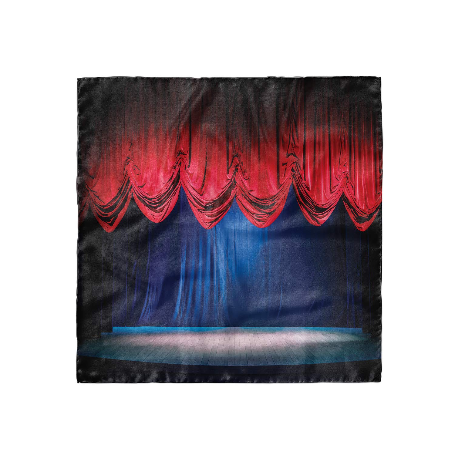 Lunarable Broadway Head Scarf - Theater Scene Curtains Print Hair Wrap for Women - Perfect for Themed Parties, Costume Accessories & Vintage Fashion
